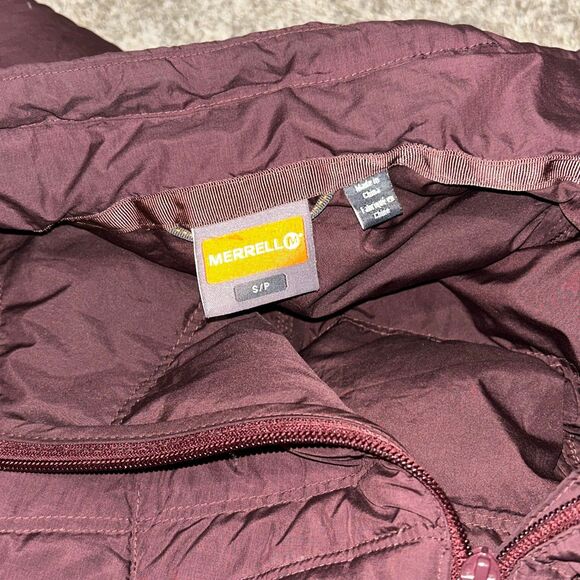 Merrell Women’s Down Puffer Jacket S Burgundy Goose Down Insulated - Picture 3 of 6